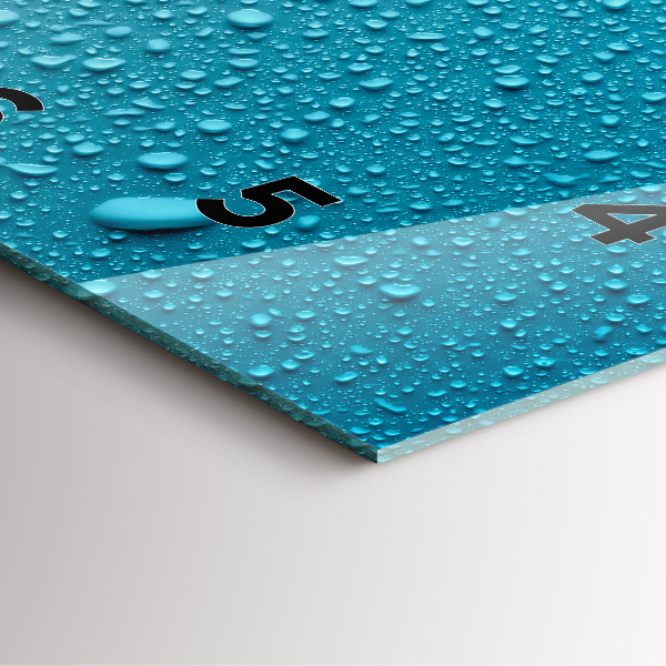 Orologio quadrato Gocce d'acqua sul vetro