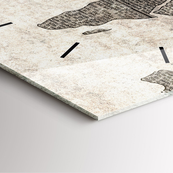 Orologio quadrato Giornale con mappa del mondo