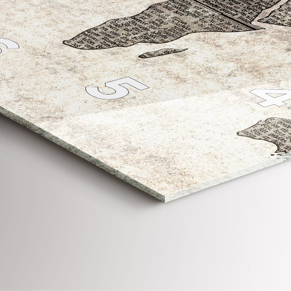 Orologio quadrato Giornale con mappa del mondo