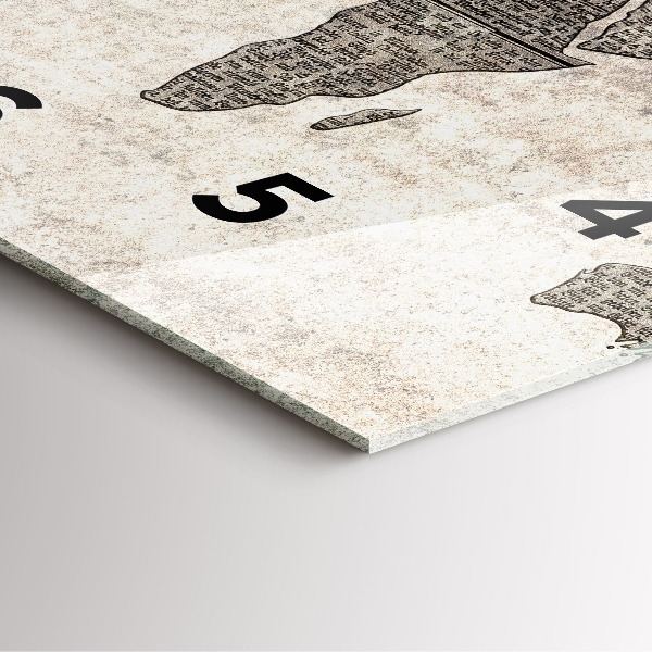 Orologio quadrato Giornale con mappa del mondo