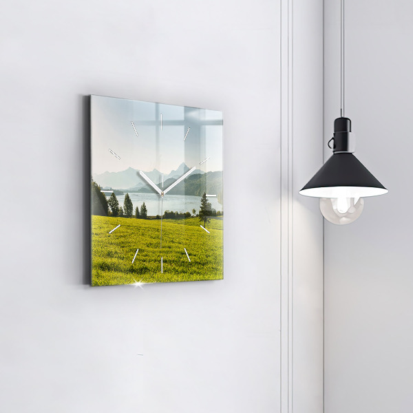 Orologio quadrato Montagne e campi