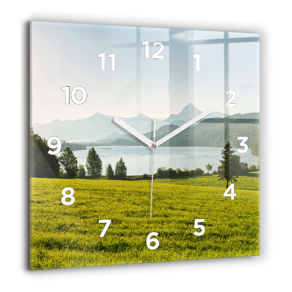 Orologio quadrato Montagne e campi
