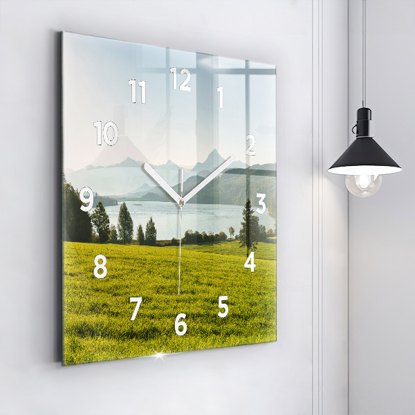 Orologio quadrato Montagne e campi