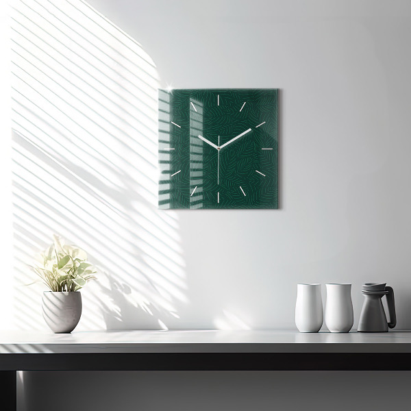 Orologio quadrato in vetro Modello foglia