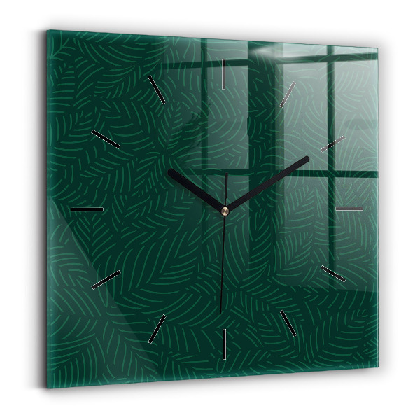 Orologio quadrato in vetro Modello foglia