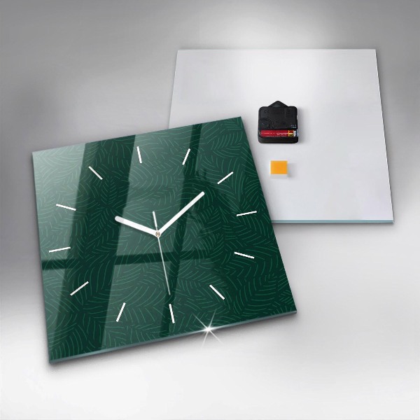 Orologio quadrato in vetro Modello foglia