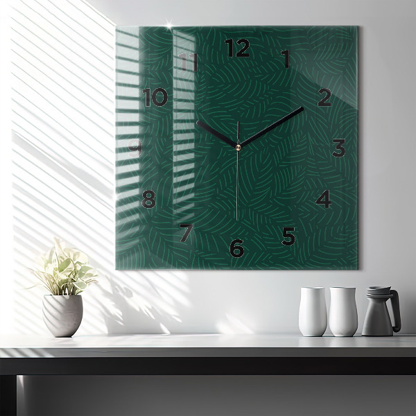 Orologio quadrato in vetro Modello foglia
