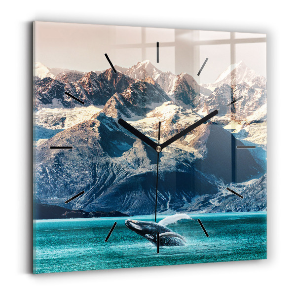 Orologio quadrato in vetro Acqua di balena