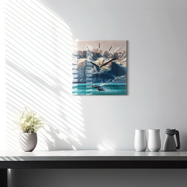 Orologio quadrato in vetro Acqua di balena