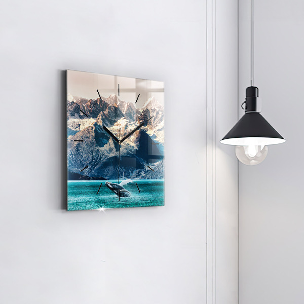 Orologio quadrato in vetro Acqua di balena