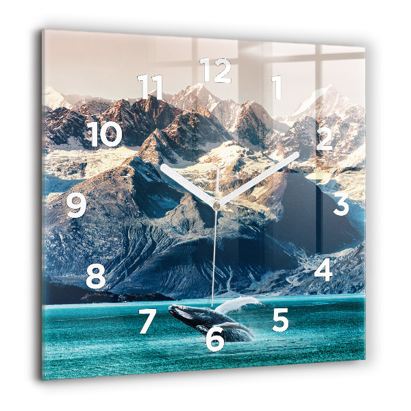 Orologio quadrato in vetro Acqua di balena