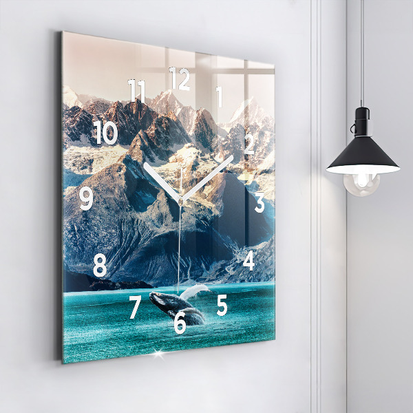 Orologio quadrato in vetro Acqua di balena