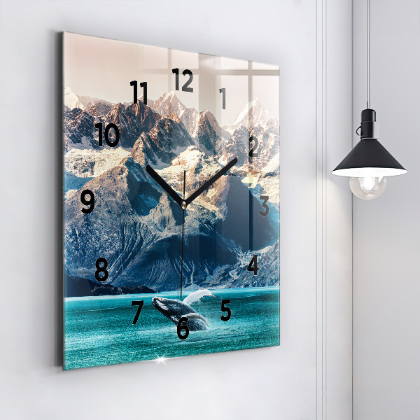 Orologio quadrato in vetro Acqua di balena