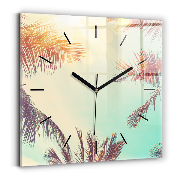 Orologio quadrato in vetro Palme tropicali