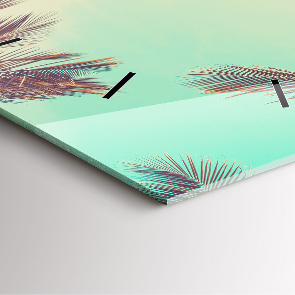 Orologio quadrato in vetro Palme tropicali