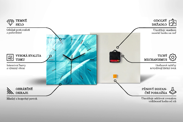 Orologio quadrato in vetro Palme tropicali