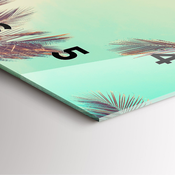 Orologio quadrato in vetro Palme tropicali