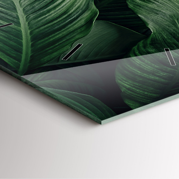 Orologio quadrato in vetro Monstera tropicale