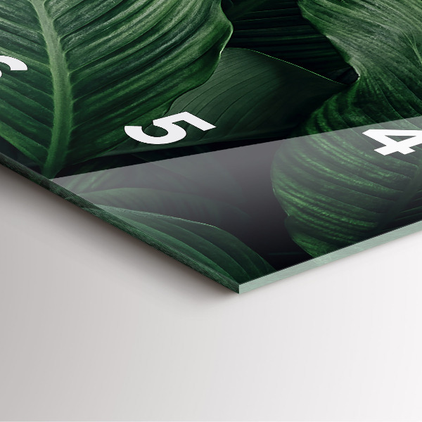 Orologio quadrato in vetro Monstera tropicale