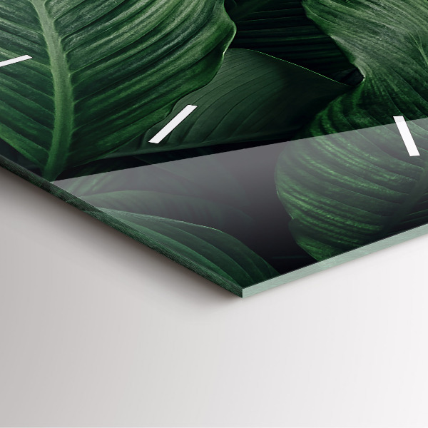 Orologio quadrato in vetro Monstera tropicale