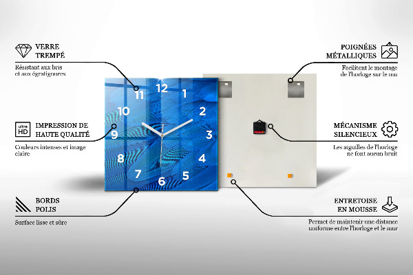 Orologio quadrato in vetro L'astrazione lascia