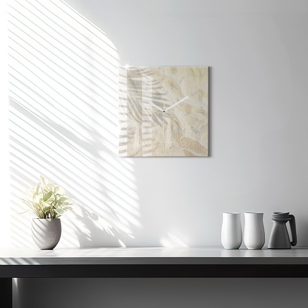 Orologio quadrato in vetro Sabbia ombra palma