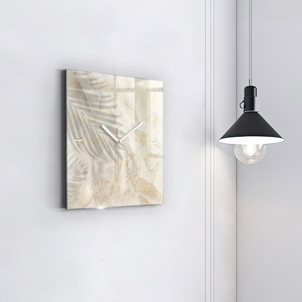 Orologio quadrato in vetro Sabbia ombra palma