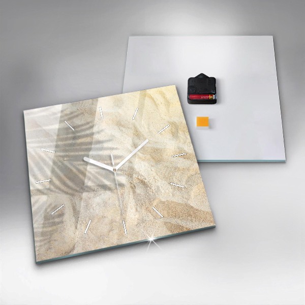 Orologio quadrato in vetro Sabbia ombra palma