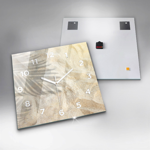 Orologio quadrato in vetro Sabbia ombra palma