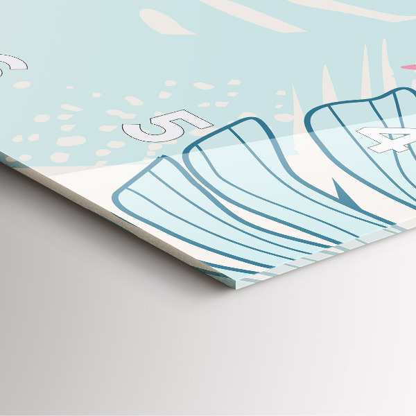 Orologio quadrato in vetro Foglie pastello – Tropici