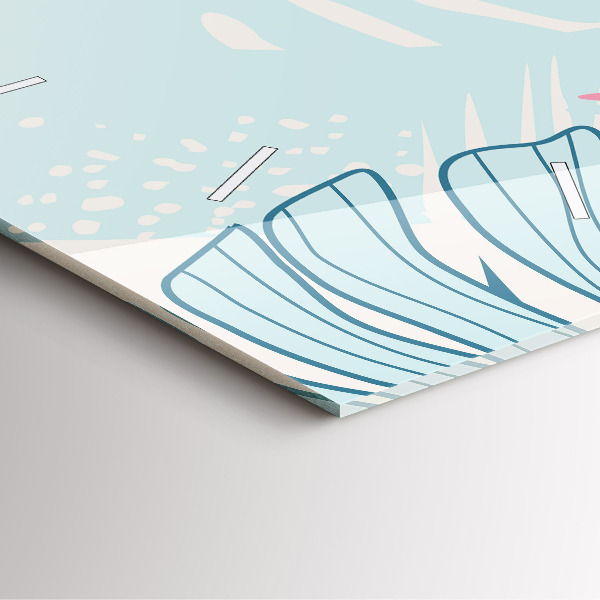 Orologio quadrato in vetro Foglie pastello – Tropici