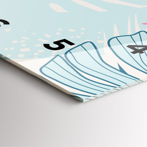 Orologio quadrato in vetro Foglie pastello – Tropici