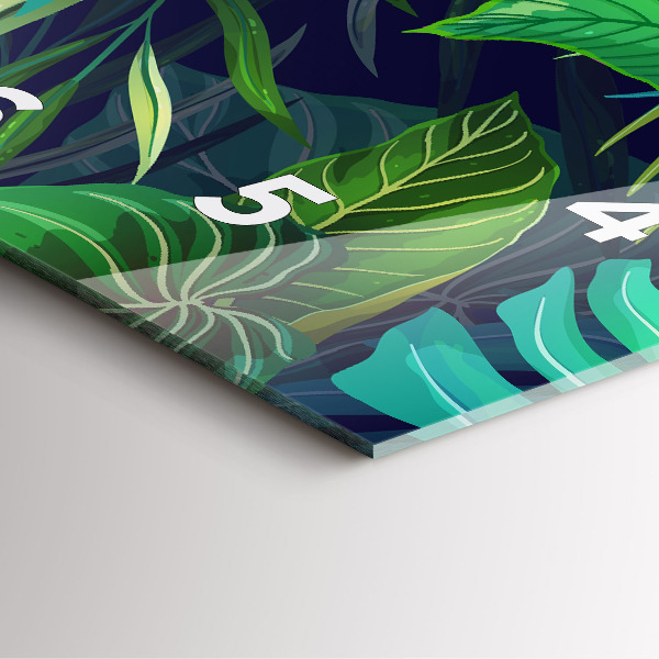 Orologio quadrato in vetro Foglie esotiche