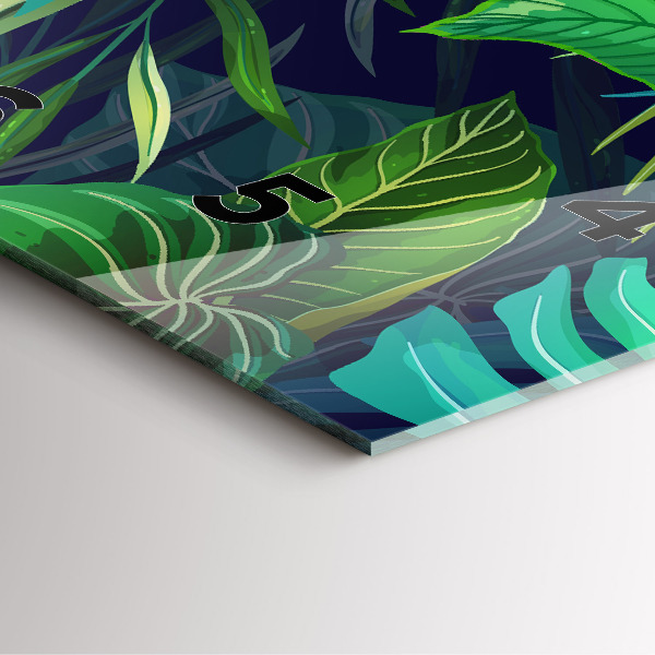 Orologio quadrato in vetro Foglie esotiche