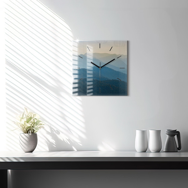 Orologio quadrato in vetro Paesaggio montano astratto