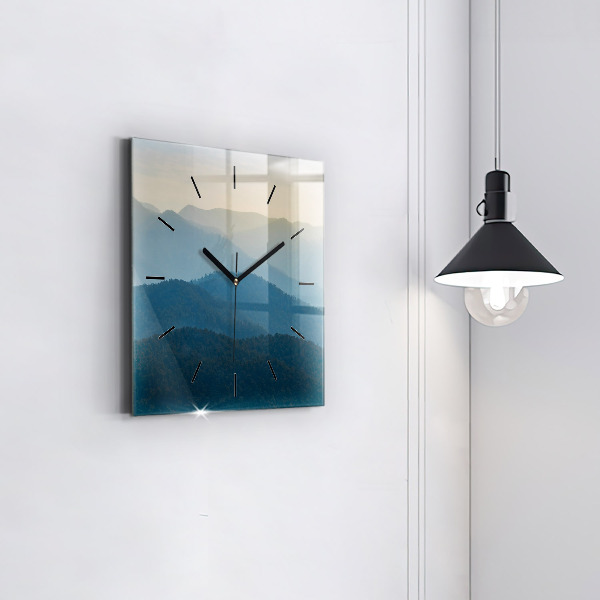 Orologio quadrato in vetro Paesaggio montano astratto