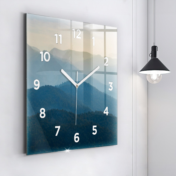 Orologio quadrato in vetro Paesaggio montano astratto