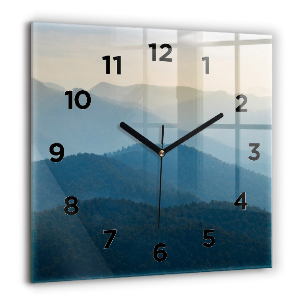 Orologio quadrato in vetro Paesaggio montano astratto