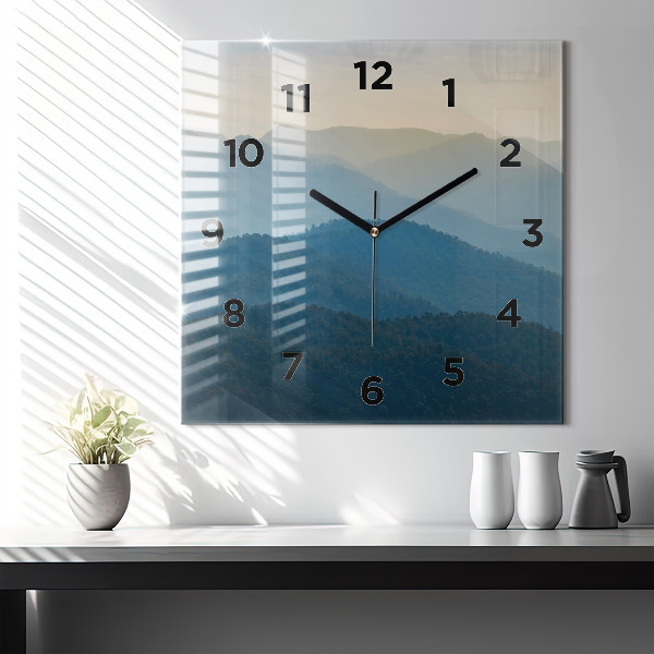 Orologio quadrato in vetro Paesaggio montano astratto