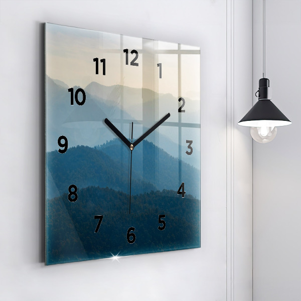 Orologio quadrato in vetro Paesaggio montano astratto