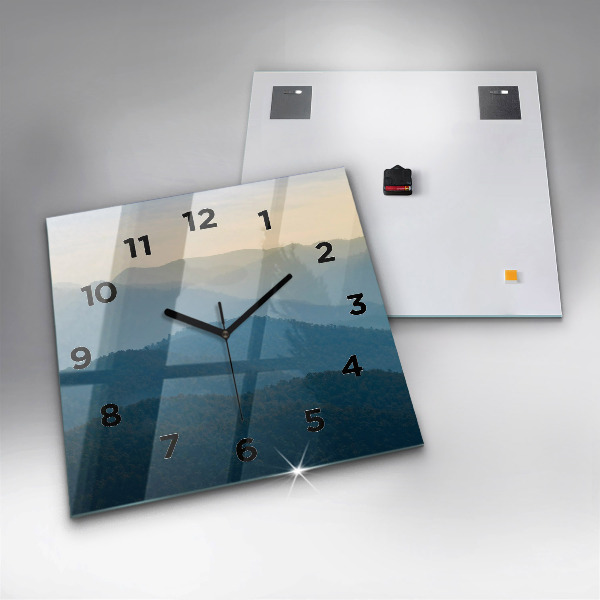 Orologio quadrato in vetro Paesaggio montano astratto