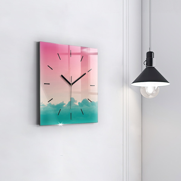 Orologio quadrato in vetro Gradiente del cielo e della montagna