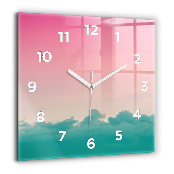 Orologio quadrato in vetro Gradiente del cielo e della montagna