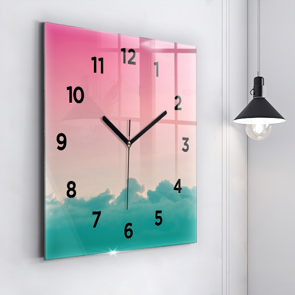 Orologio quadrato in vetro Gradiente del cielo e della montagna