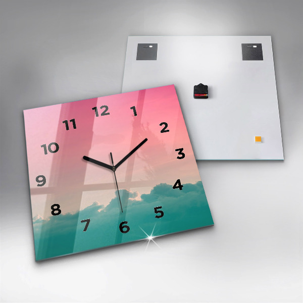 Orologio quadrato in vetro Gradiente del cielo e della montagna