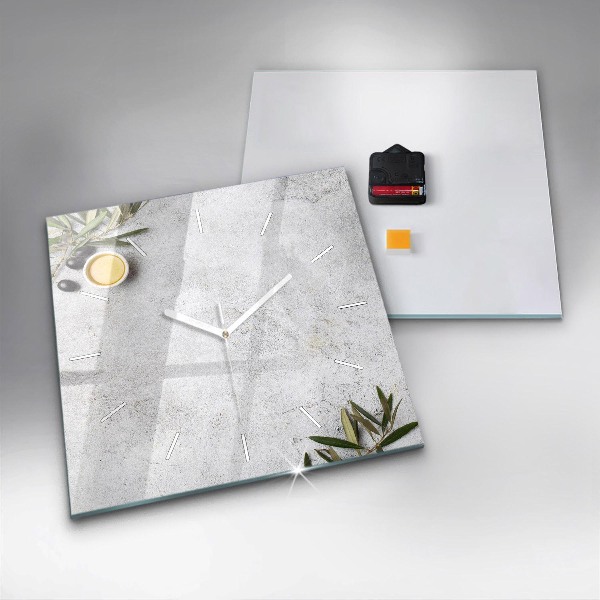 Orologio quadrato in vetro Olive minimaliste