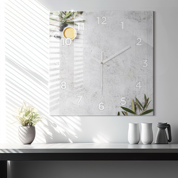 Orologio quadrato in vetro Olive minimaliste