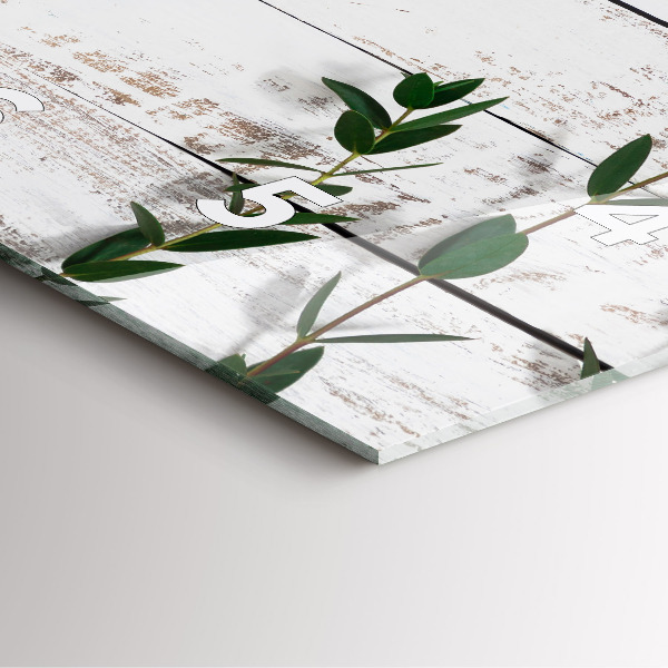 Orologio quadrato in vetro Tavole di legno chiaro