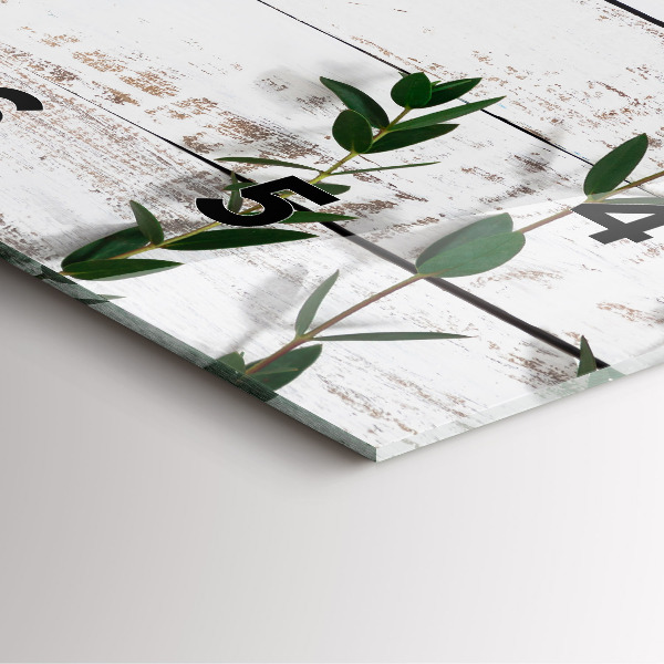 Orologio quadrato in vetro Tavole di legno chiaro