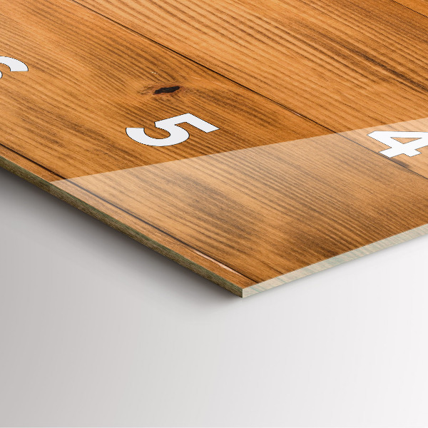 Orologio quadrato in vetro Tavole di legno